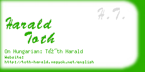 harald toth business card